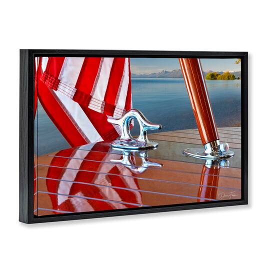 Stupell Industries Flag On Boat Hull Floater Framed Art
